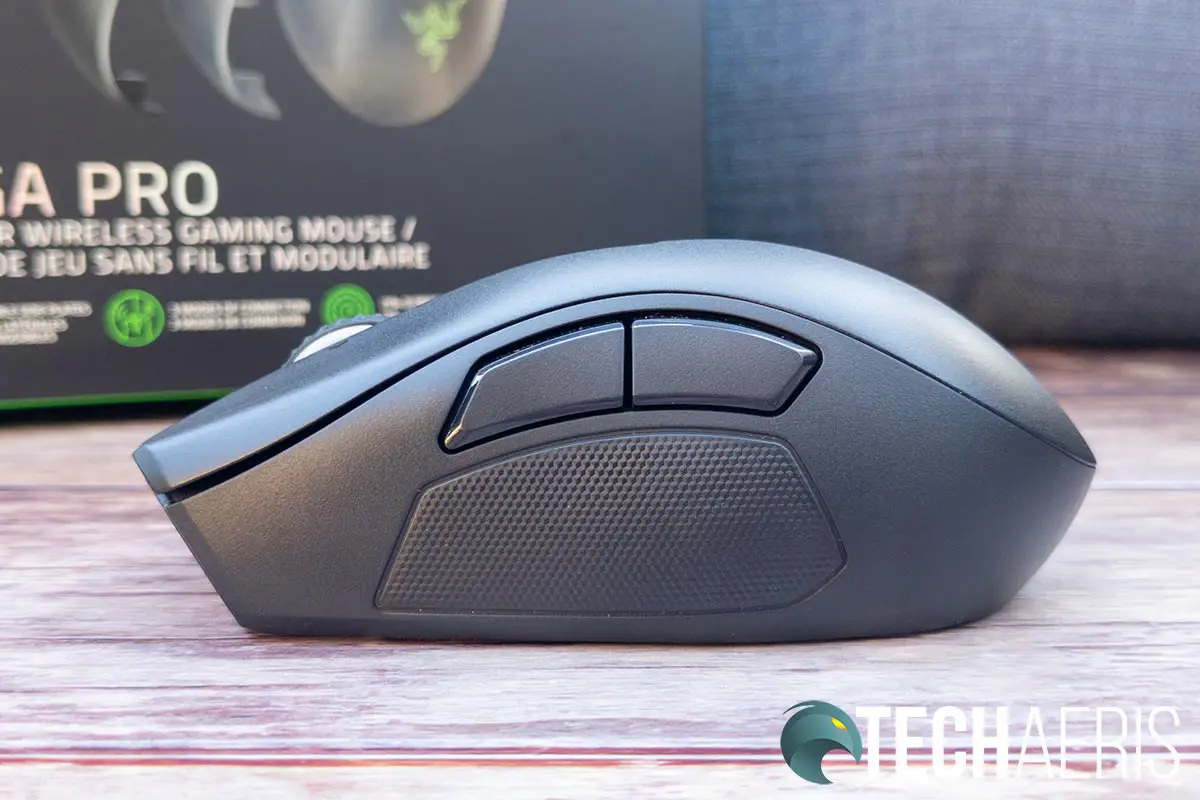 The two button side plate on the Razer Naga Pro wireless gaming mouse