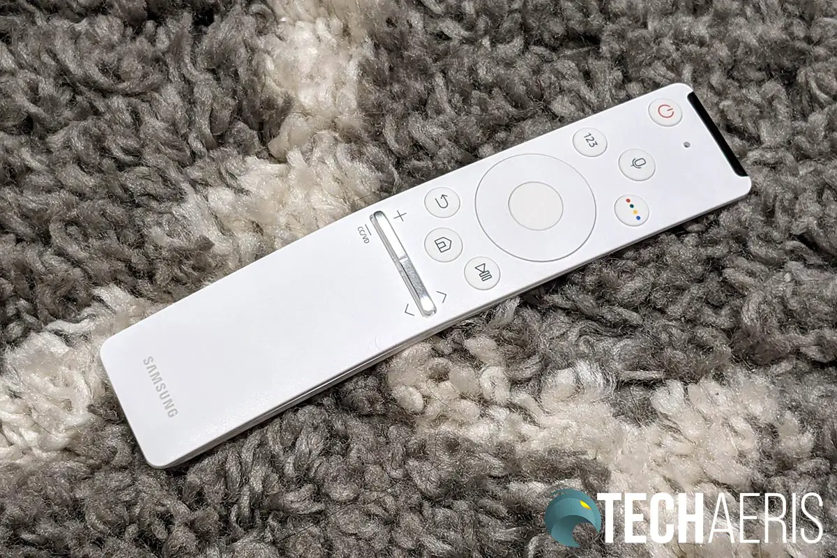 The remote included with the Samsung Premiere 4K laser projector