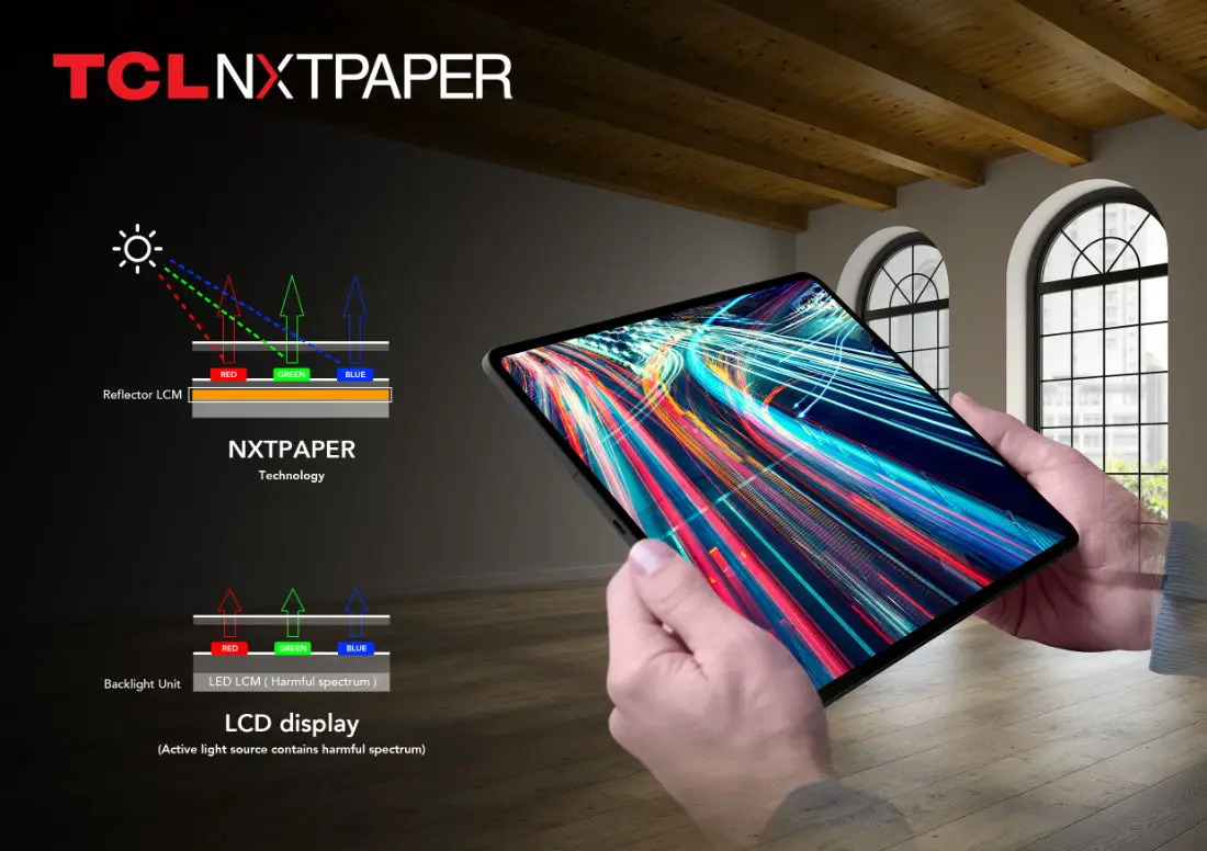 TCL 10 NXTPAPER technology display tech