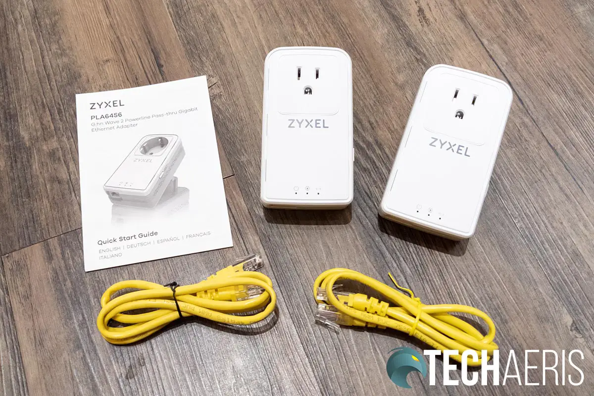 What's included with the  Zyxel PLA6456 G.hn Powerline Adapter kit