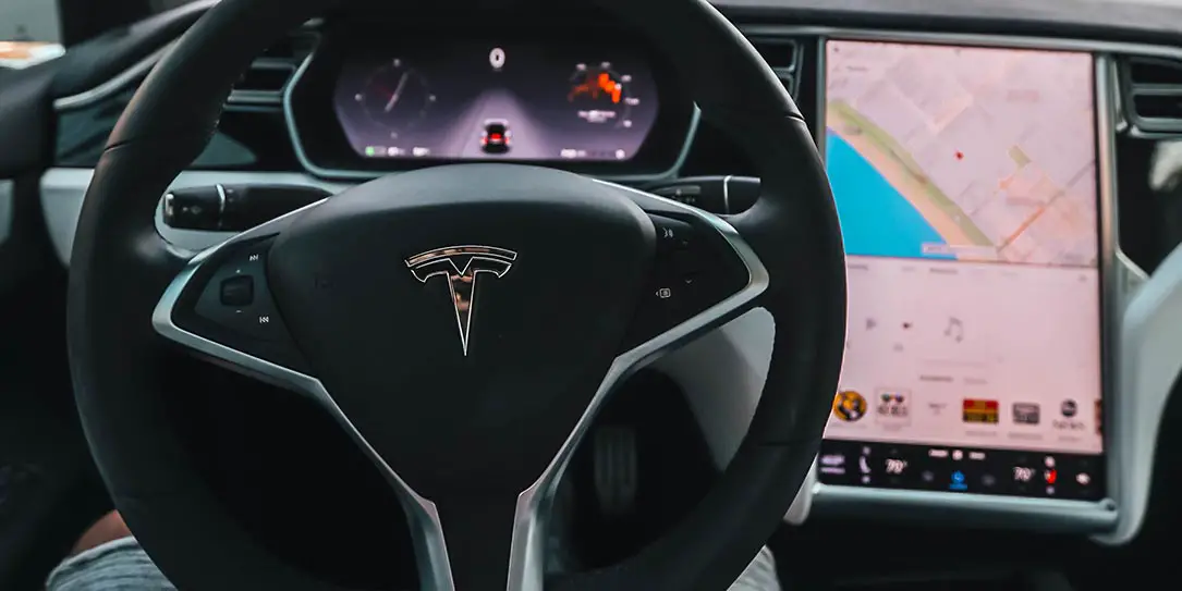 vehicle hacking tesla steering wheel with map on display
