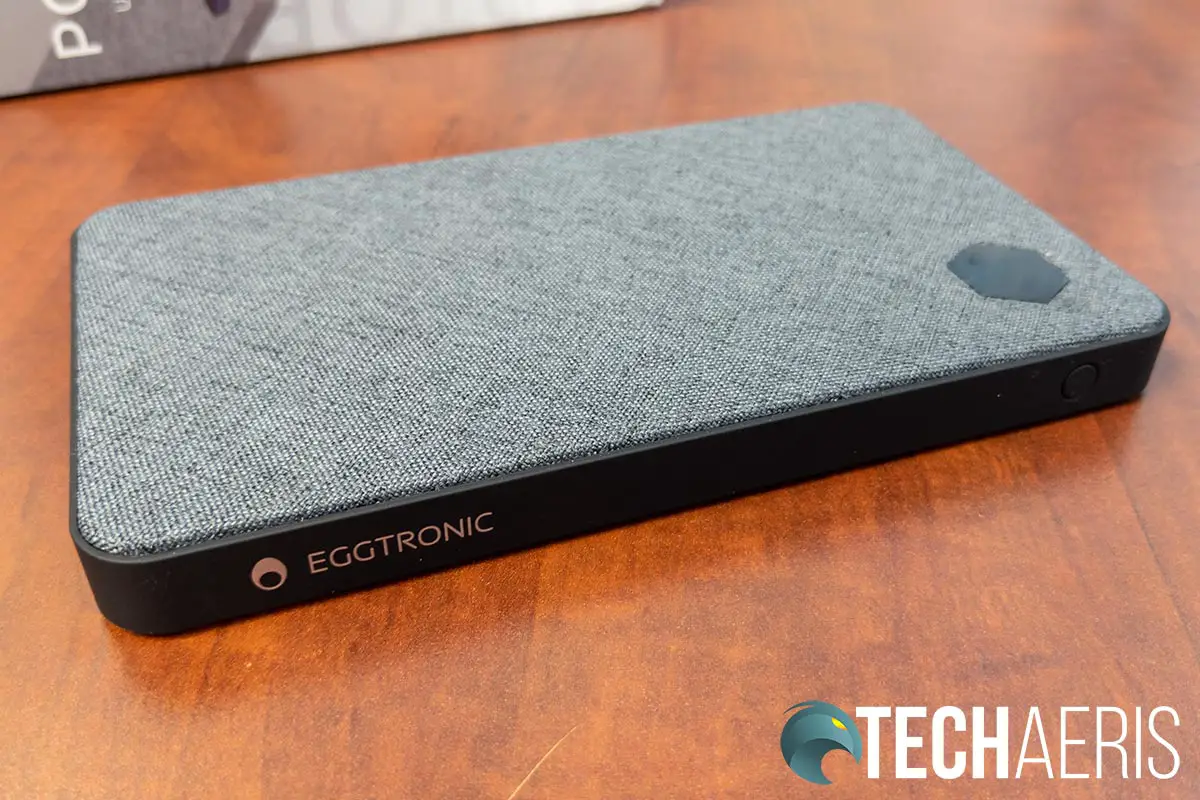 The Eggtronic Laptop Power Bank has a nice canvas finish