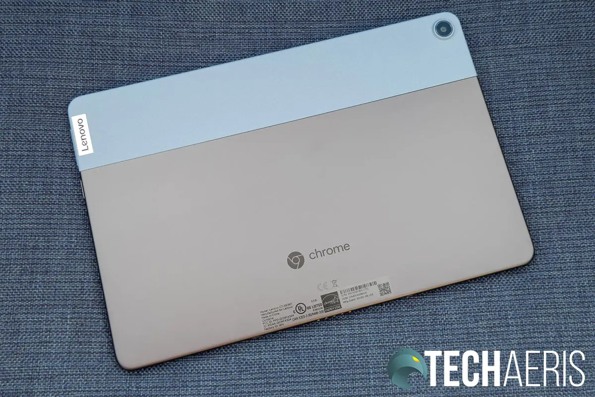 The back of the Lenovo Chromebook Duet 2-in-1