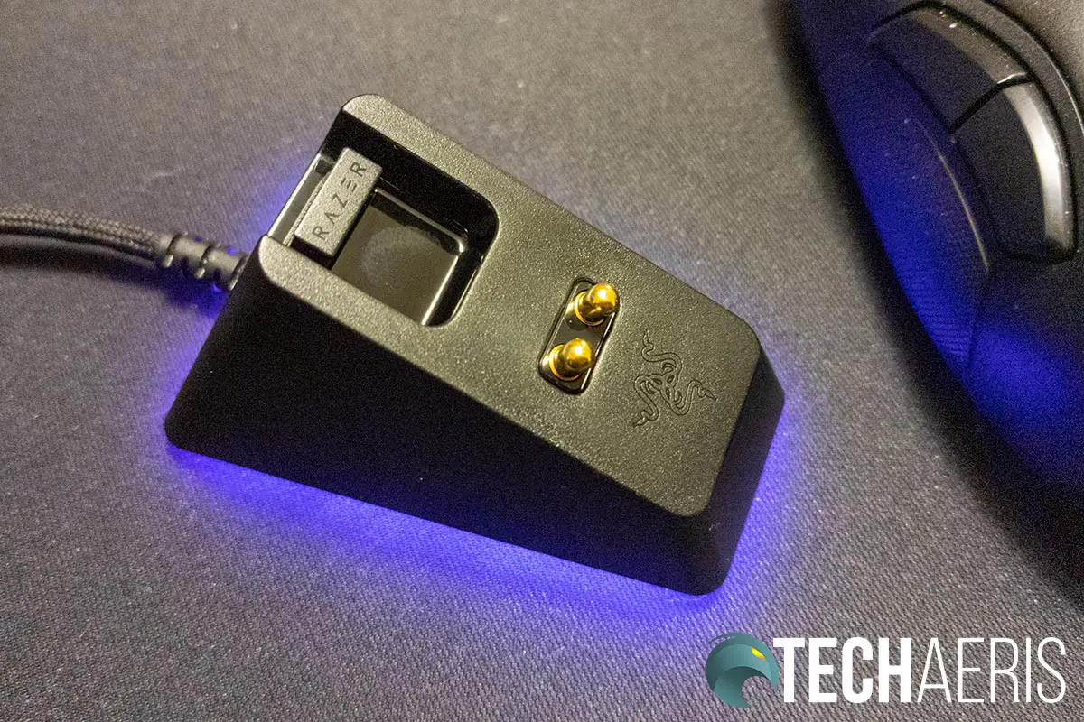The Razer Mouse Dock Chroma with 2.4GHz wireless mouse dongle (not included)