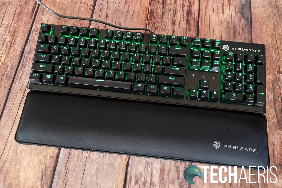 The Whirlwind FX Element mechanical gaming keyboard with optional wrist pad
