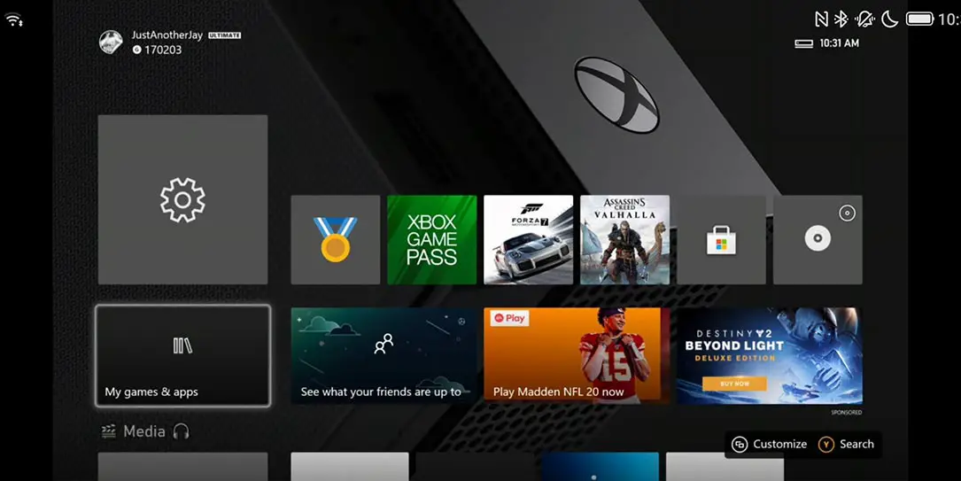 Xbox Series X remote play screenshot