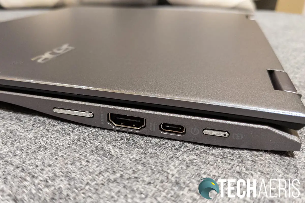 The ports on the right side of the Acer Chromebook Spin 713