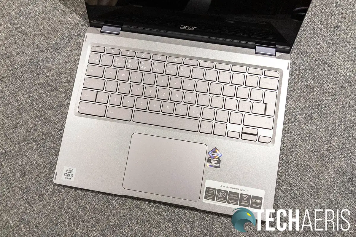 The keyboard layout on the Acer Chromebook Spin 713