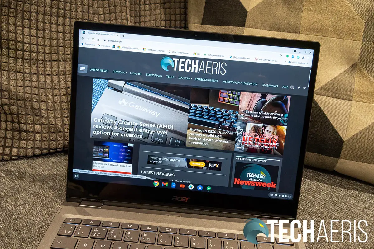 The 3:2 display on the Acer Chromebook Spin 713