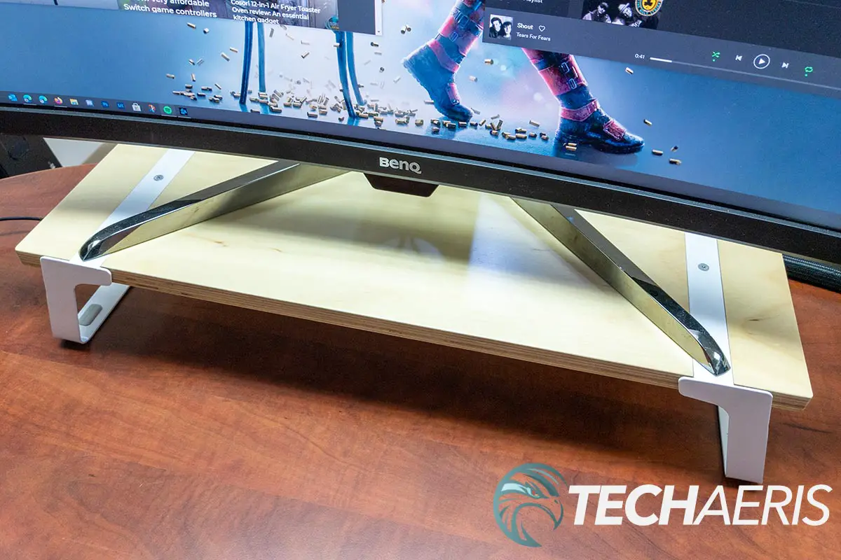 The Fluidstance Raise with BenQ EX3501R 35-inch Ultrawidescreen Monitor