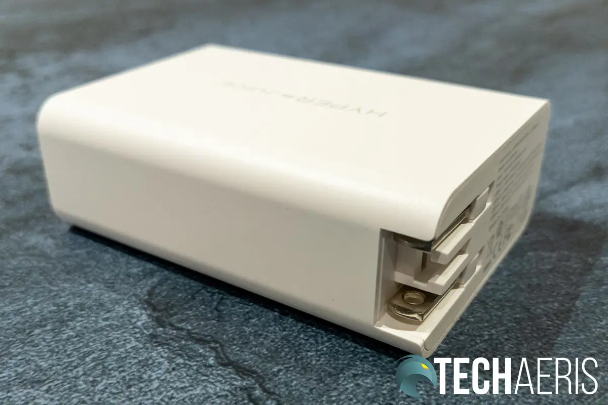 The HyperJuice GaN 100W USB-C Charger has foldable plugs