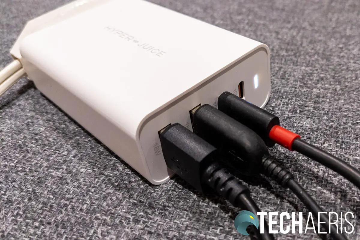 Charge or power up to four devices with the HyperJuice GaN 100W USB-C Charger