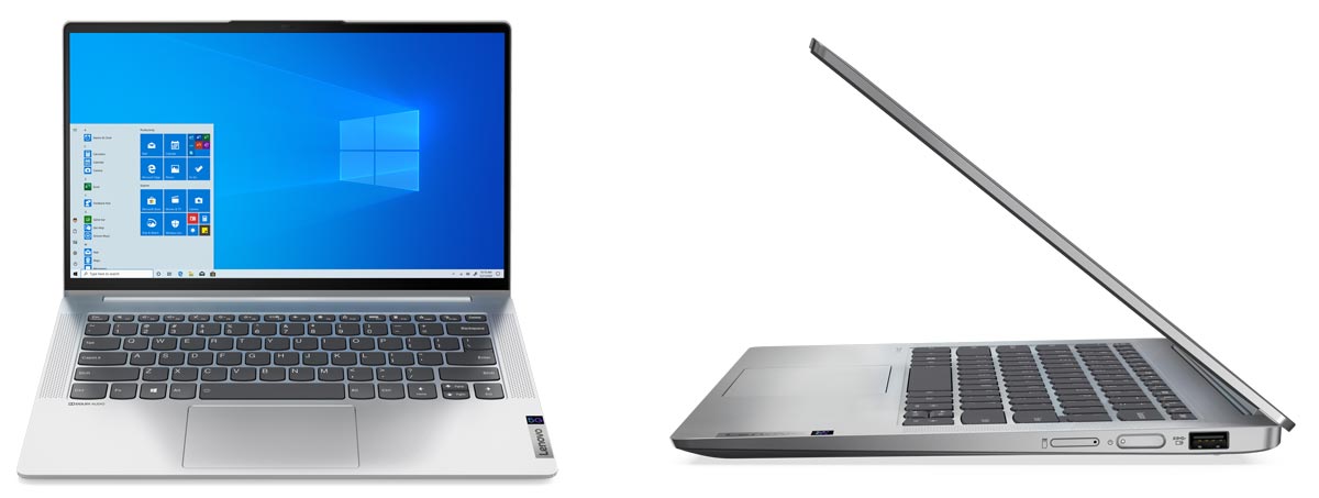 Front and side views of the Lenovo IdeaPad 5G