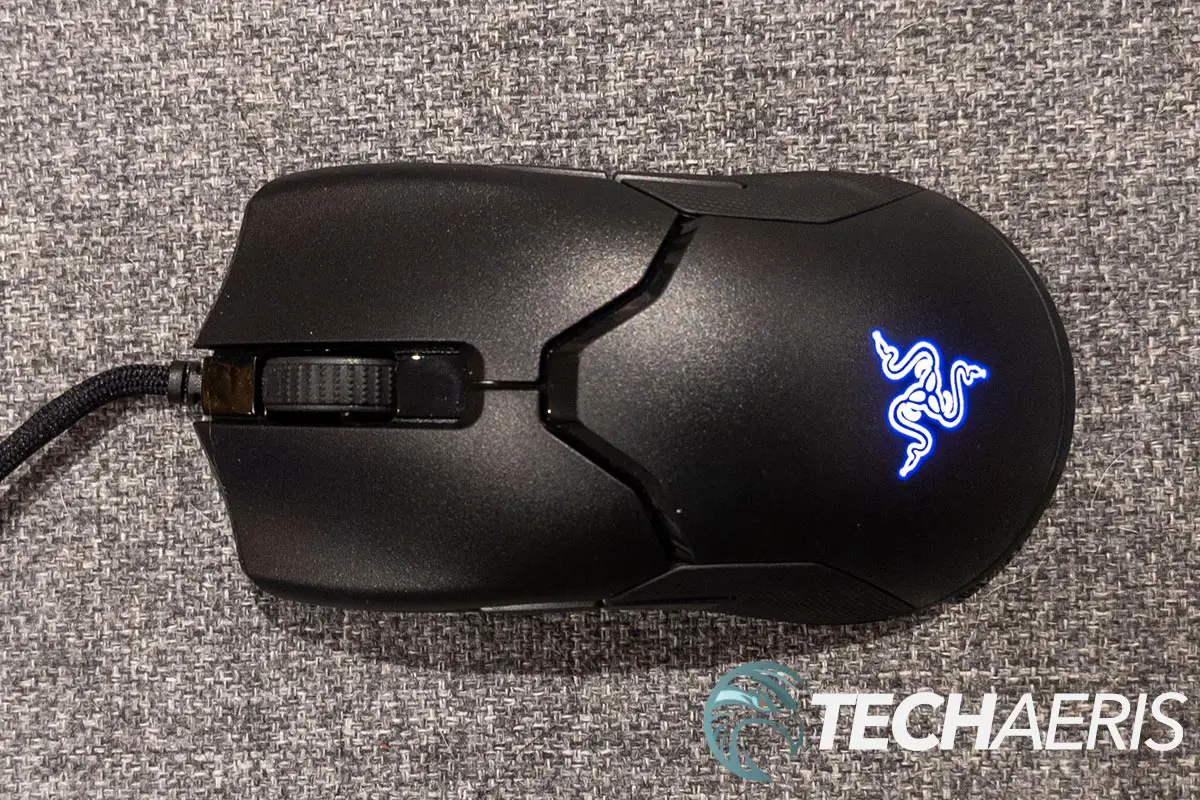 Top view of the Razer Viper 8K ambidextrous gaming mouse