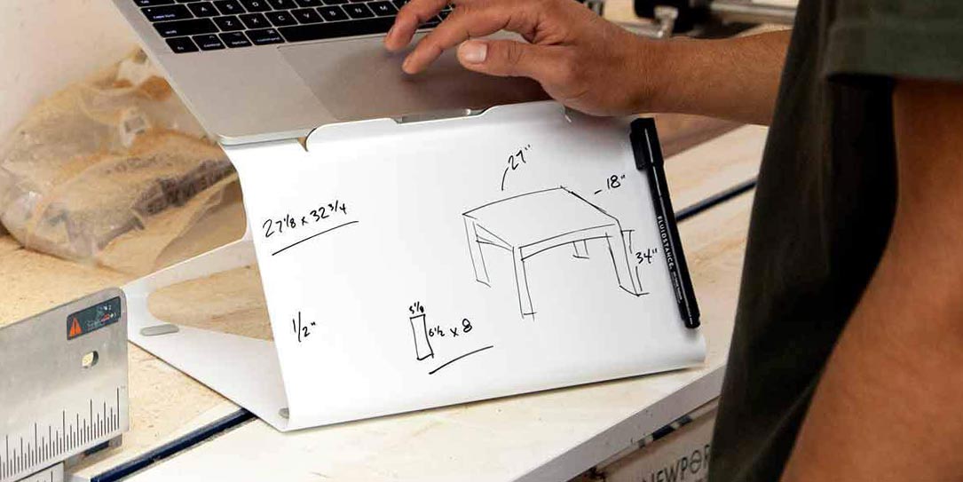 Eco Friendly Desk Whiteboard - Dry Erase | FluidStance Slope Black