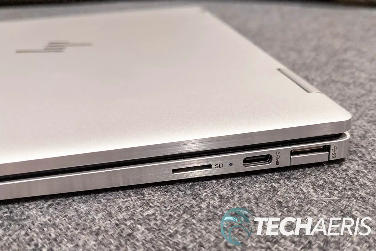 The ports on the right side of the HP Elite c1030 Chromebook Enterprise laptop