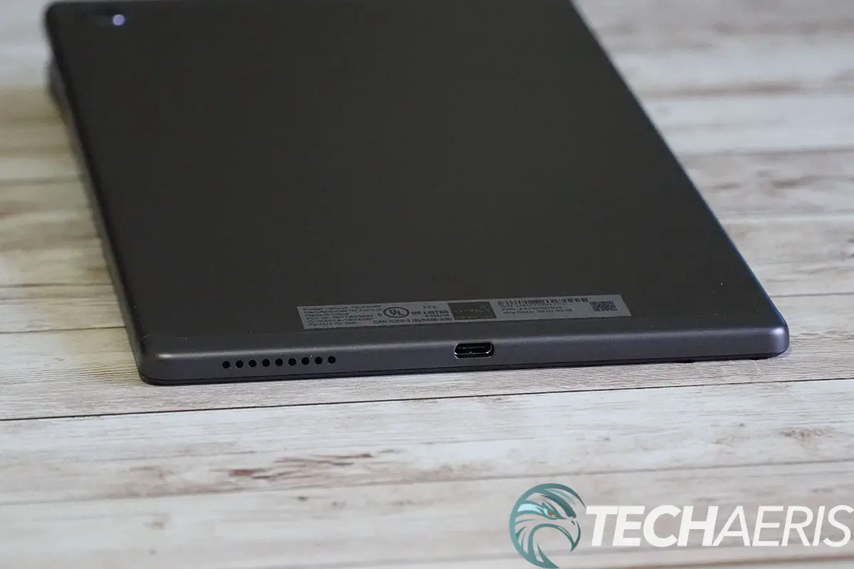 Lenovo Smart Tab M10 HD 2nd Gen USB C port and side speaker