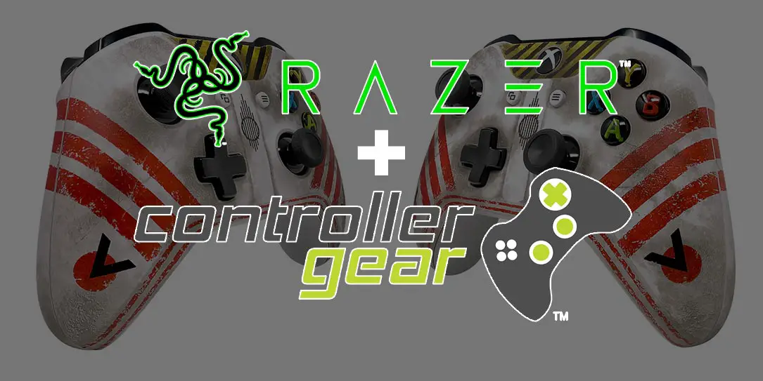Razer and Controller Gear logos with Star Wars Squadron Xbox controller