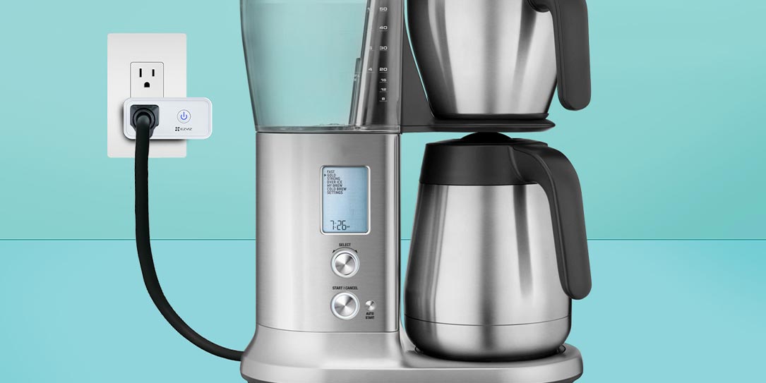 EZVIZ T30 smart plug with coffee maker