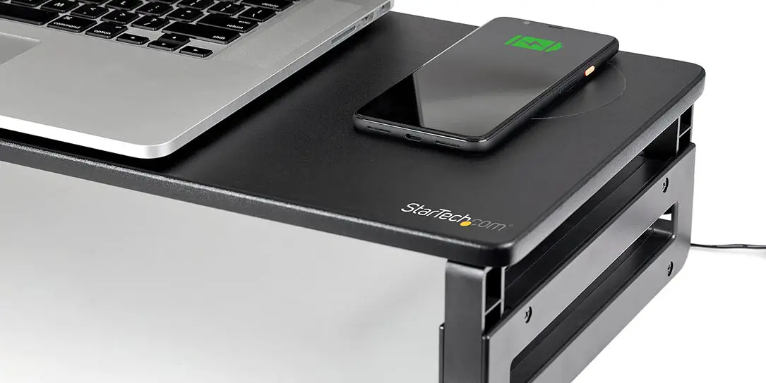 StarTech.com Monitor Riser Stand with Wireless Charging Pad