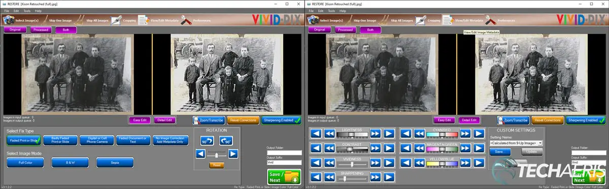 Vivid-Pix RESTORE interface screenshot