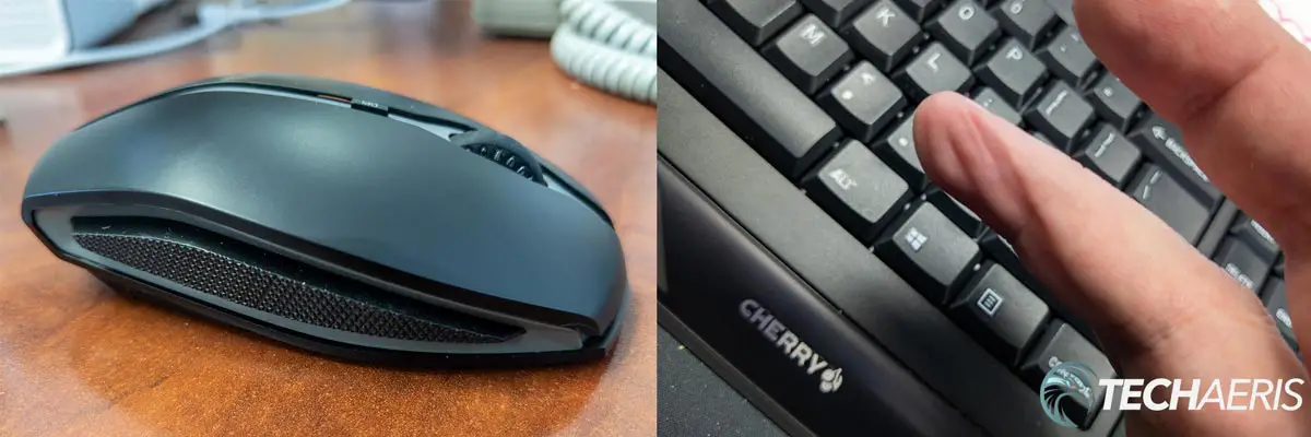 Unfortunately, the protruding side grip on the CHERRY GENTIX Desktop wireless mouse caused some discomfort