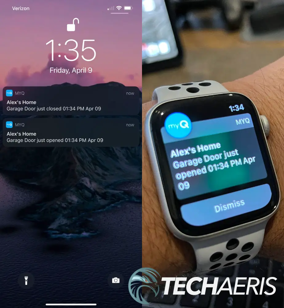 LiftMaster 85503 iOS and watchOS notifications