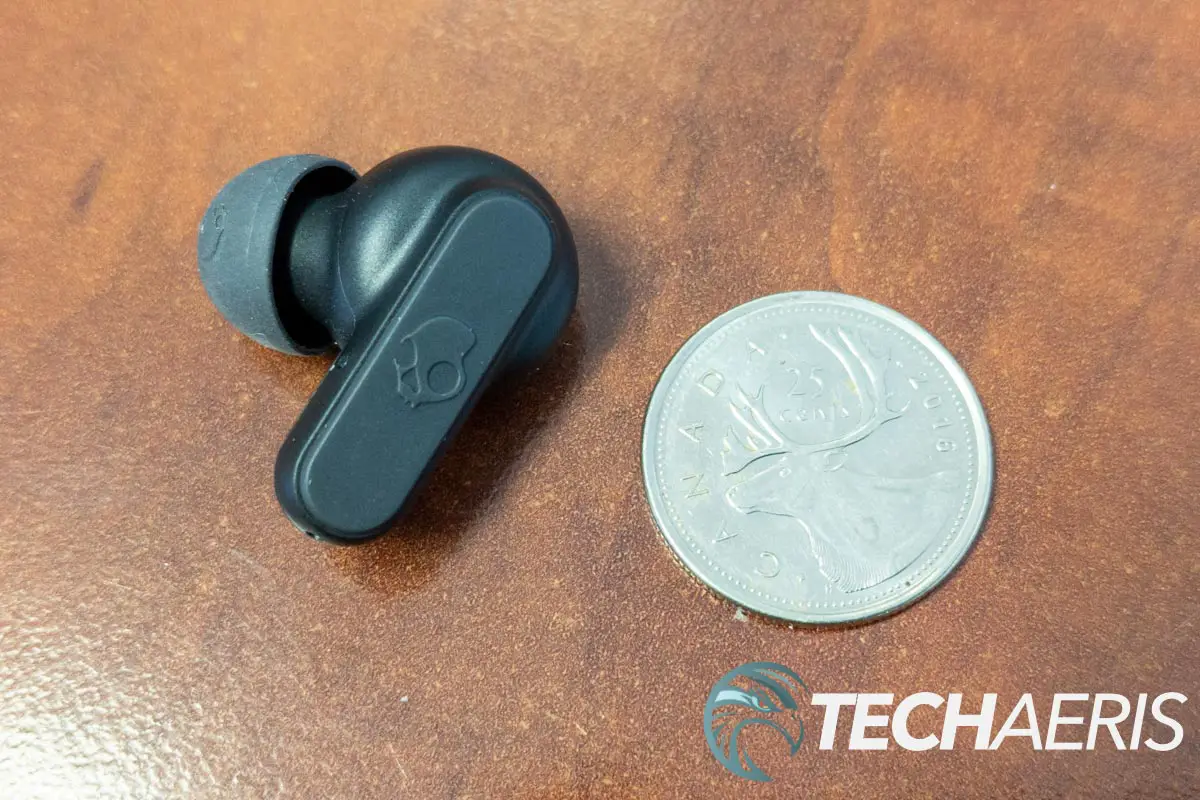 The Skullcandy Dime true wireless earbuds are small and compact