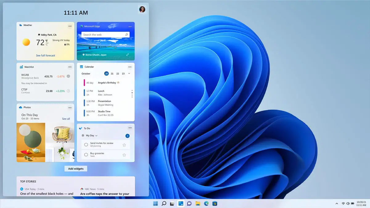 Windows 11 Widgets screenshot