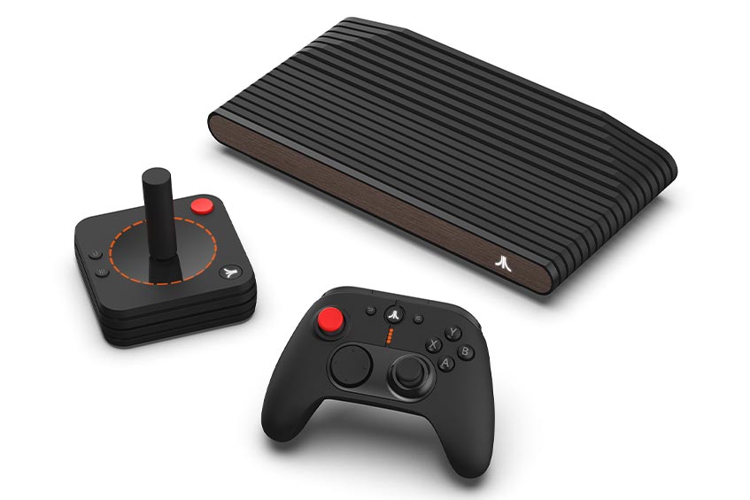 Atari VCS home gaming entertainment system bundle with modern controller and joystick