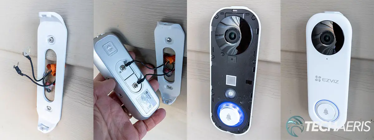 Installation of the EZVIZ DB1C Wi-Fi Video Doorbell is pretty straightforward
