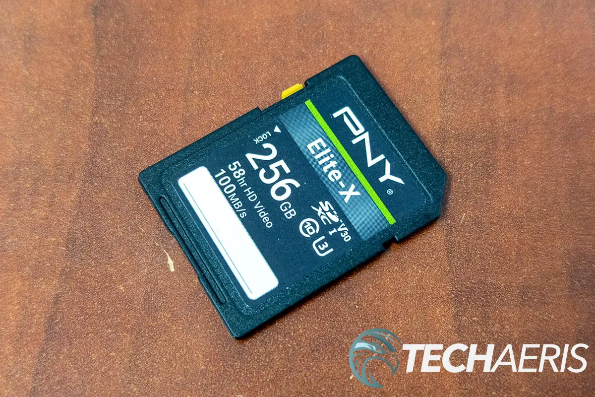 The PNY Elite-X Class 10 U3 V30 SD 256GB Flash Memory Card