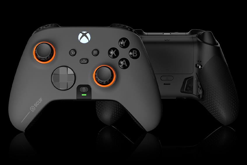 Front and back view of the SCUF Instinct Pro game controller for Xbox Series X|S