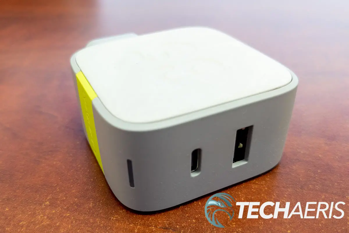 The USB ports on the InfinityLab InstantCharger-65W GaN wall charger