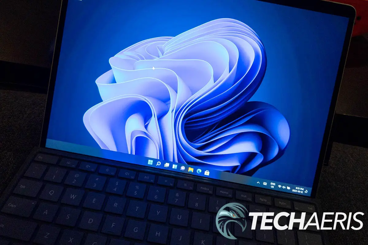 The screen on the front of the Microsoft Surface Pro 8