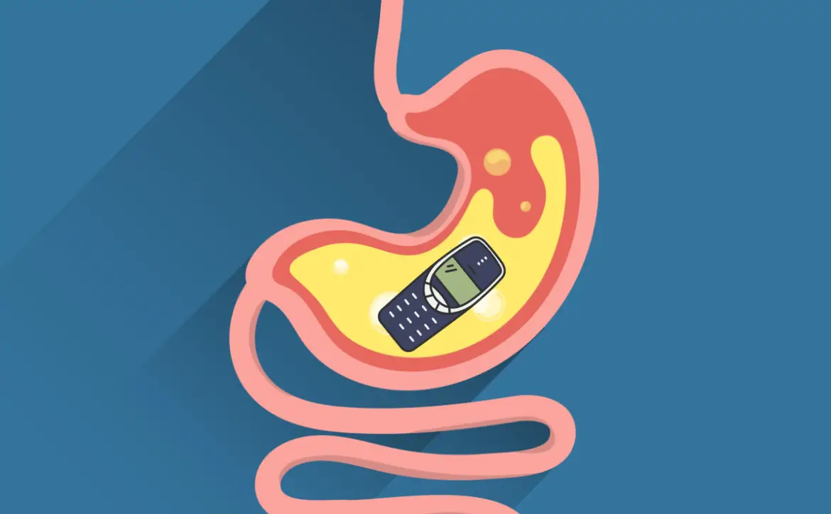 Nokia Phone In Stomach