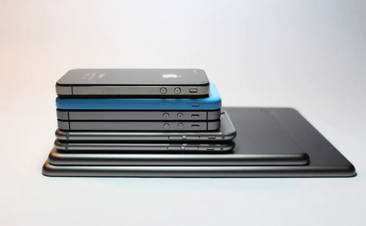 Stack of iPhones and iPads