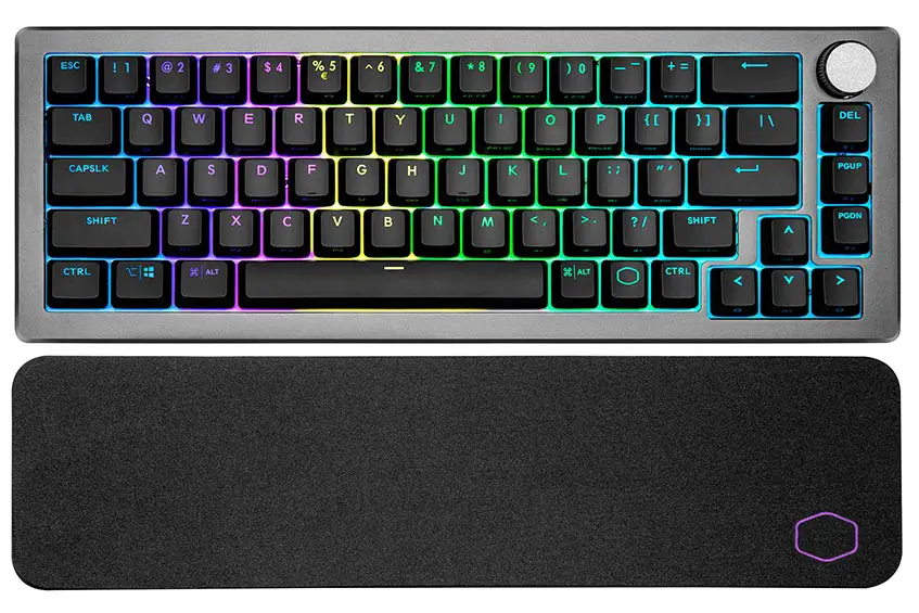 The Cooler Master CK721 wireless mechanical 65% keyboard in Space Gray