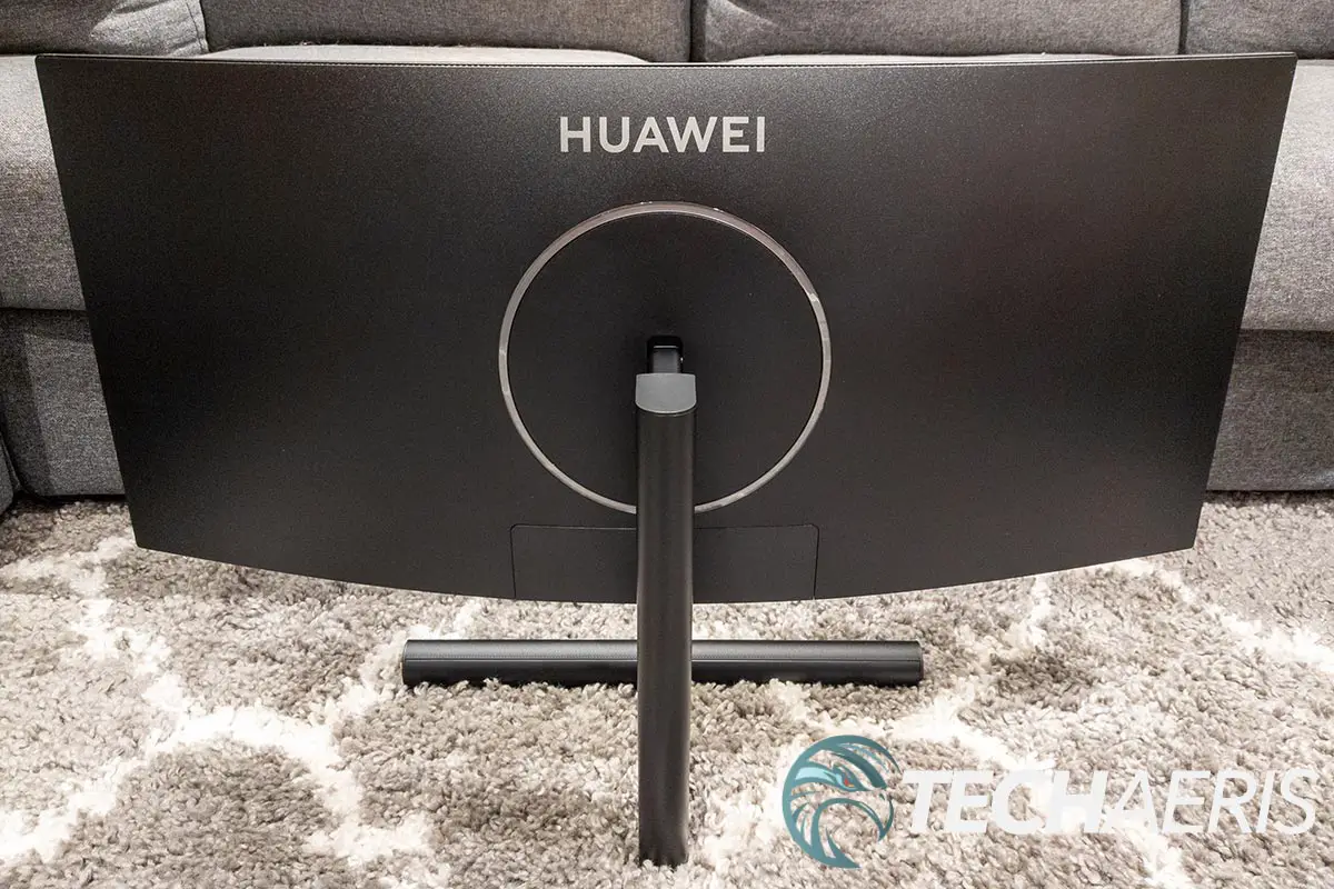 Back view of the Huawei MateView GT ultrawidescreen curved gaming monitor