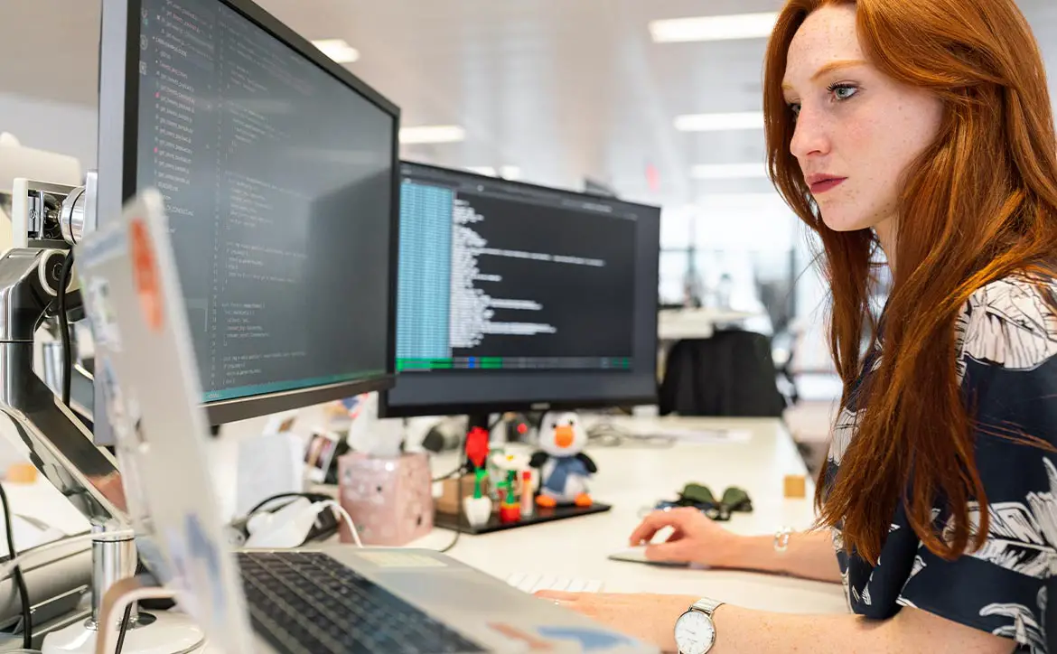software engineer woman using computer
