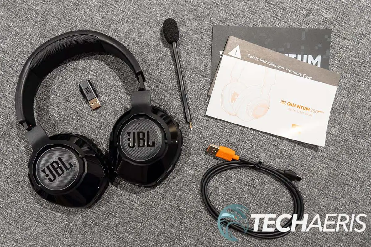 What's included with the JBL Quantum 350 Wireless gaming headset