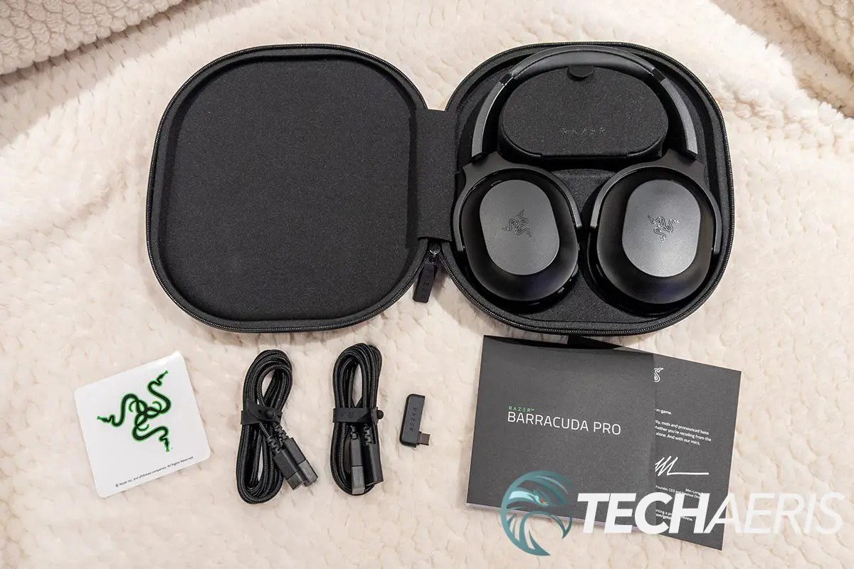 What's included with the Razer Barracuda Pro wireless gaming headset