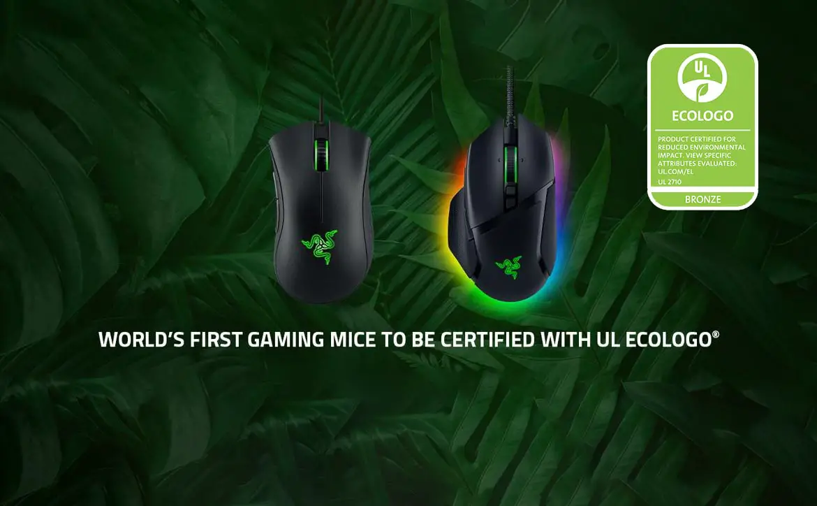 Razer Basilisk V3 and DeathAdder Essential are the world's first ECOLOGO-certified gaming mice