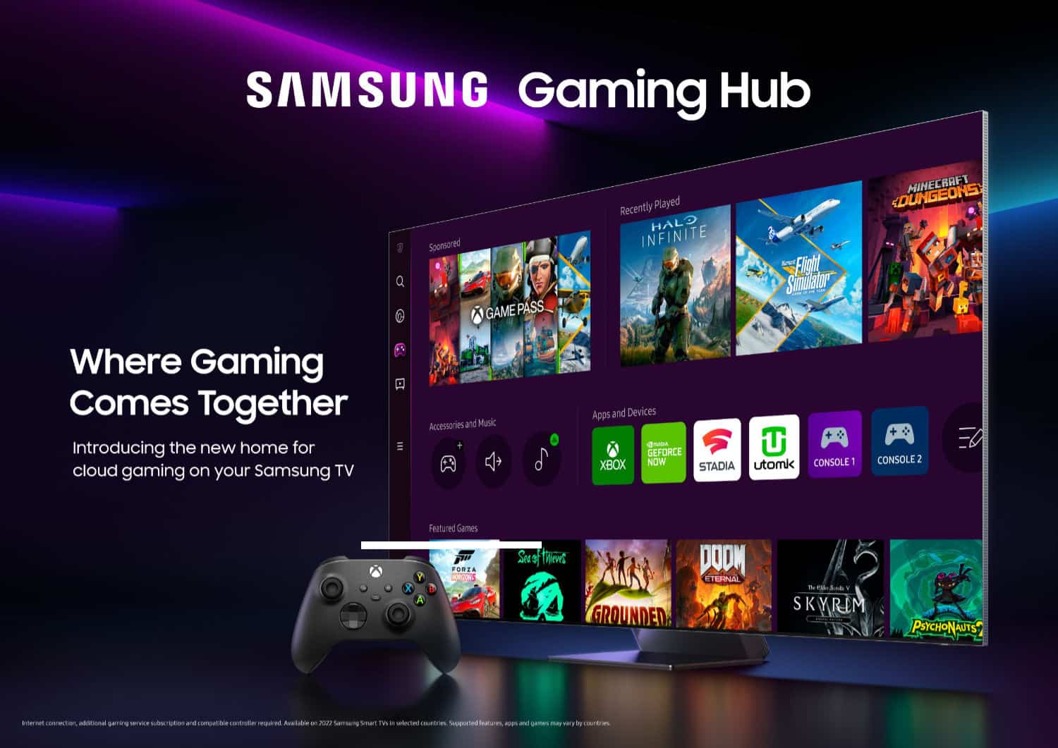Samsung's Gaming Hub is now available on 2022 Smart TVs and Monitors