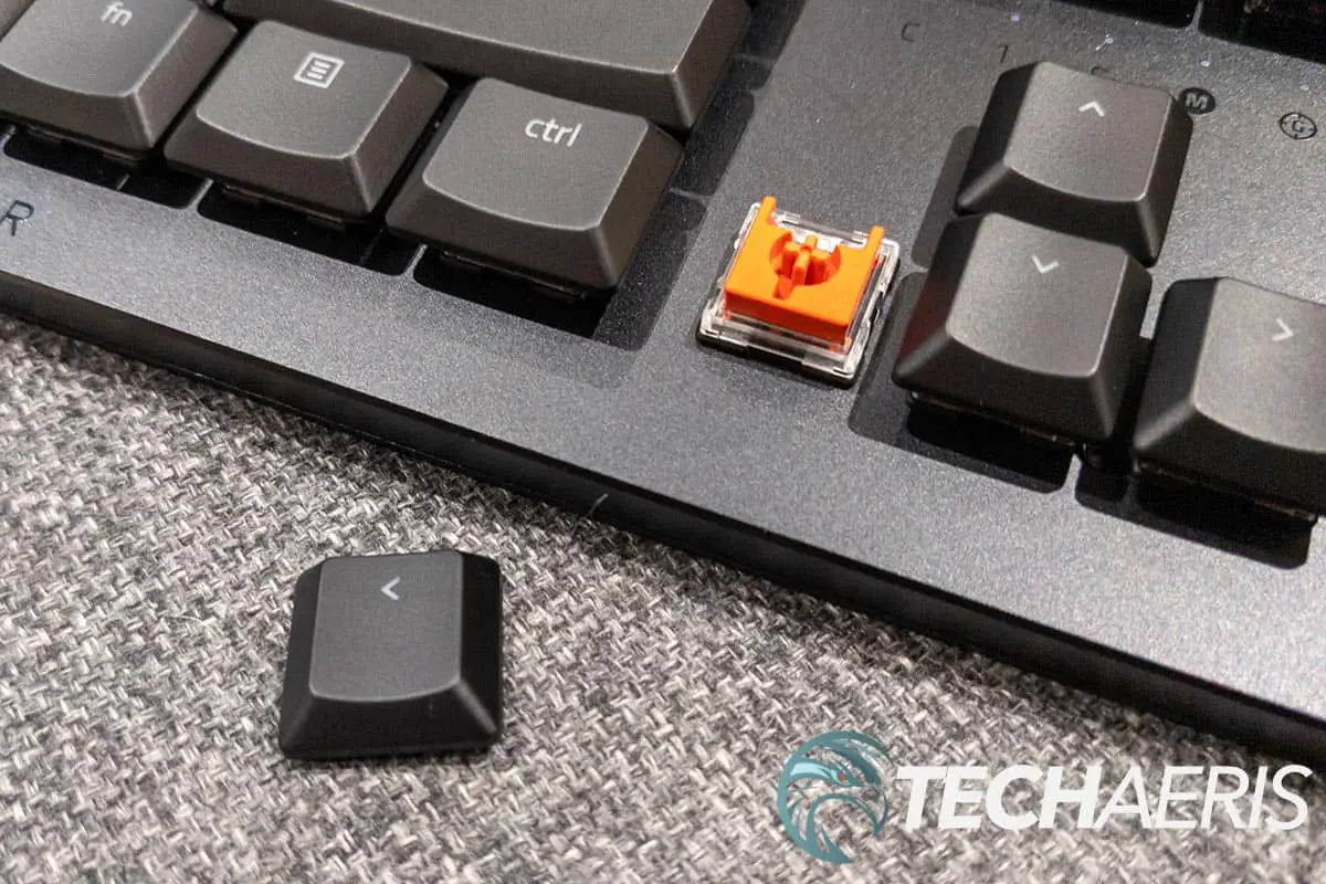 The Red linear optical switch on the Razer DeathStalker V2 Pro optical wireless gaming keyboard