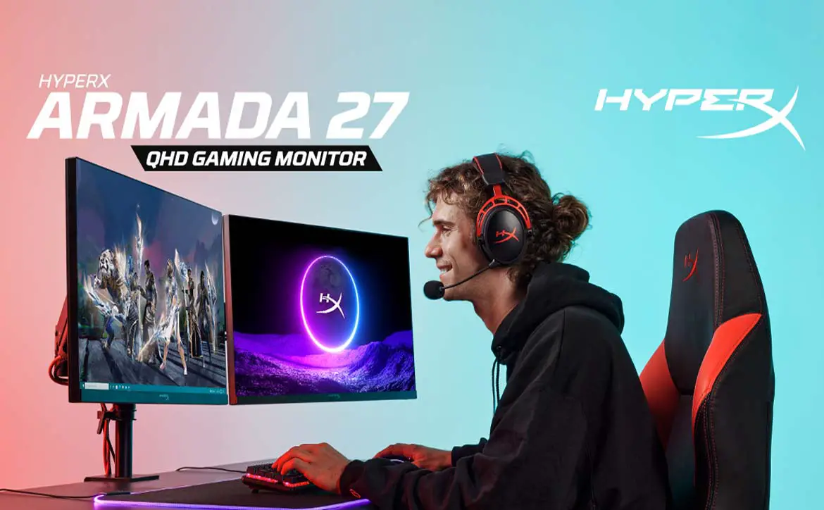HyperX Armada 27 gaming monitor with gaming mount