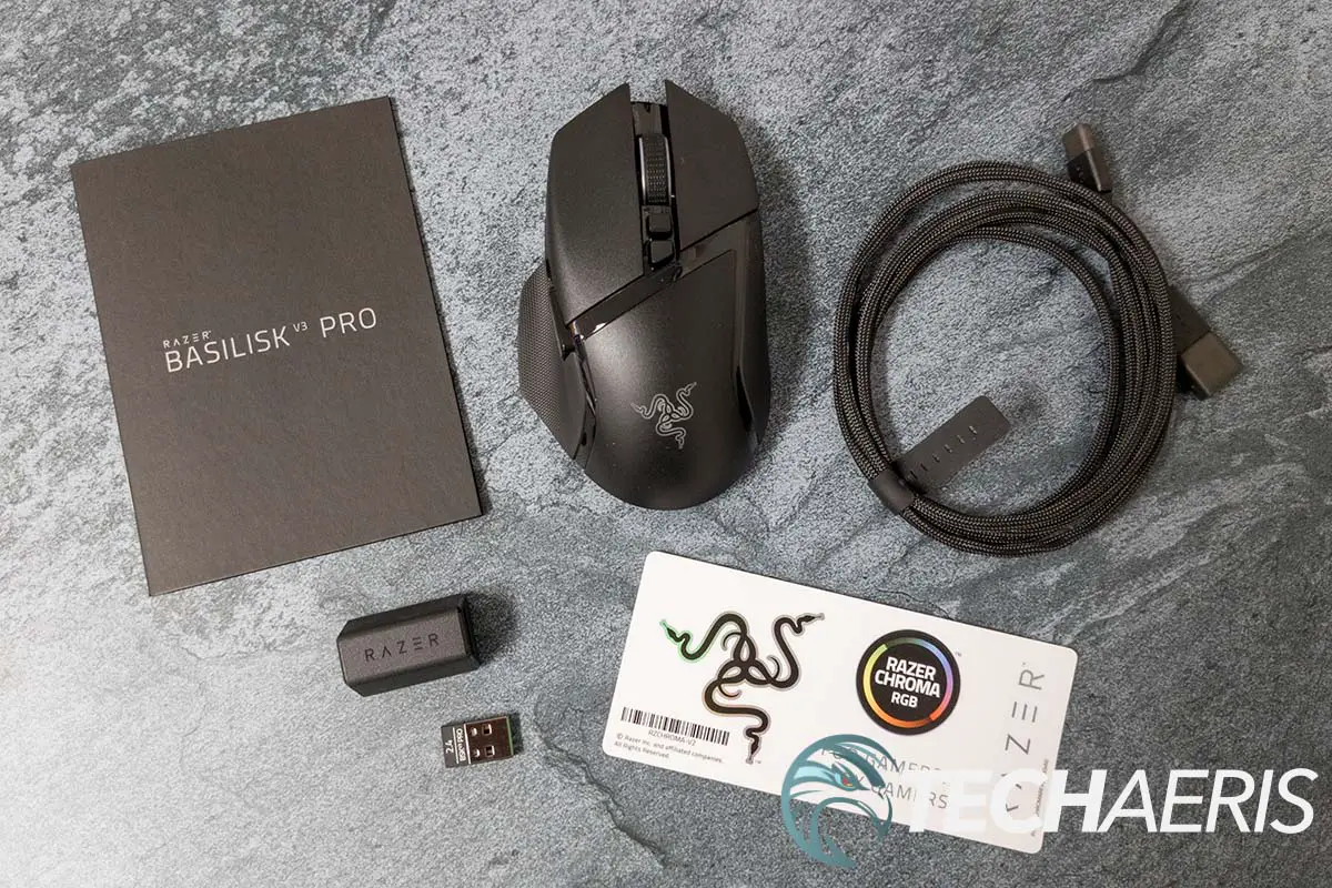 What's included with the Razer Basilisk V3 Pro wireless gaming mouse