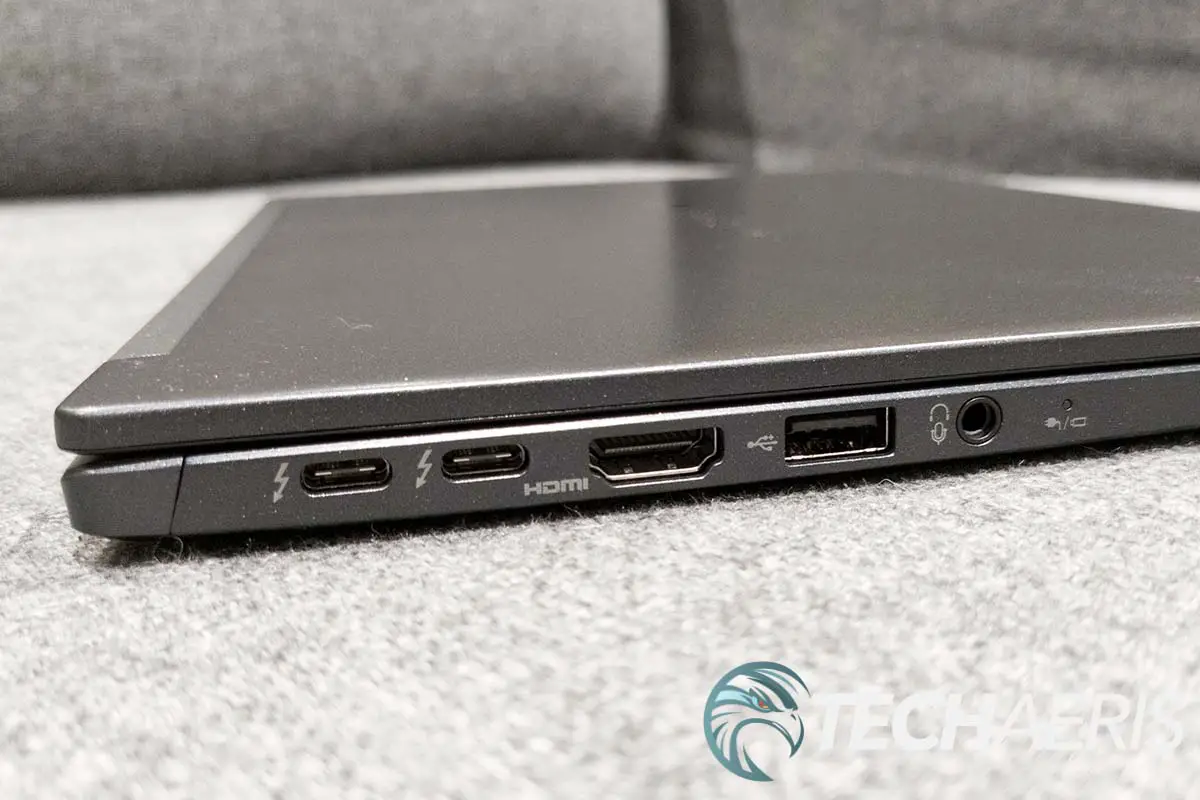 The ports on the left side of the Dynabook Portégé X30L ultrabook laptop