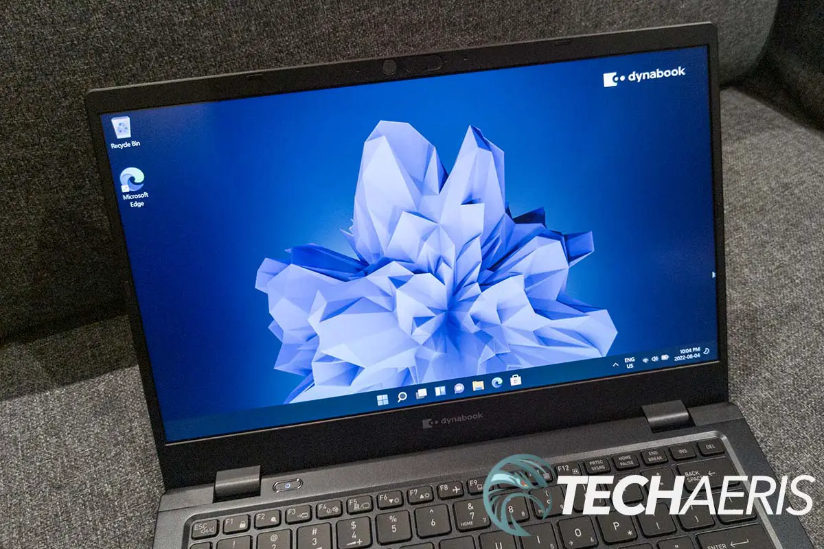 The 13.3-inch FHD IGZO display on the Dynabook Portégé X30L ultrabook laptop
