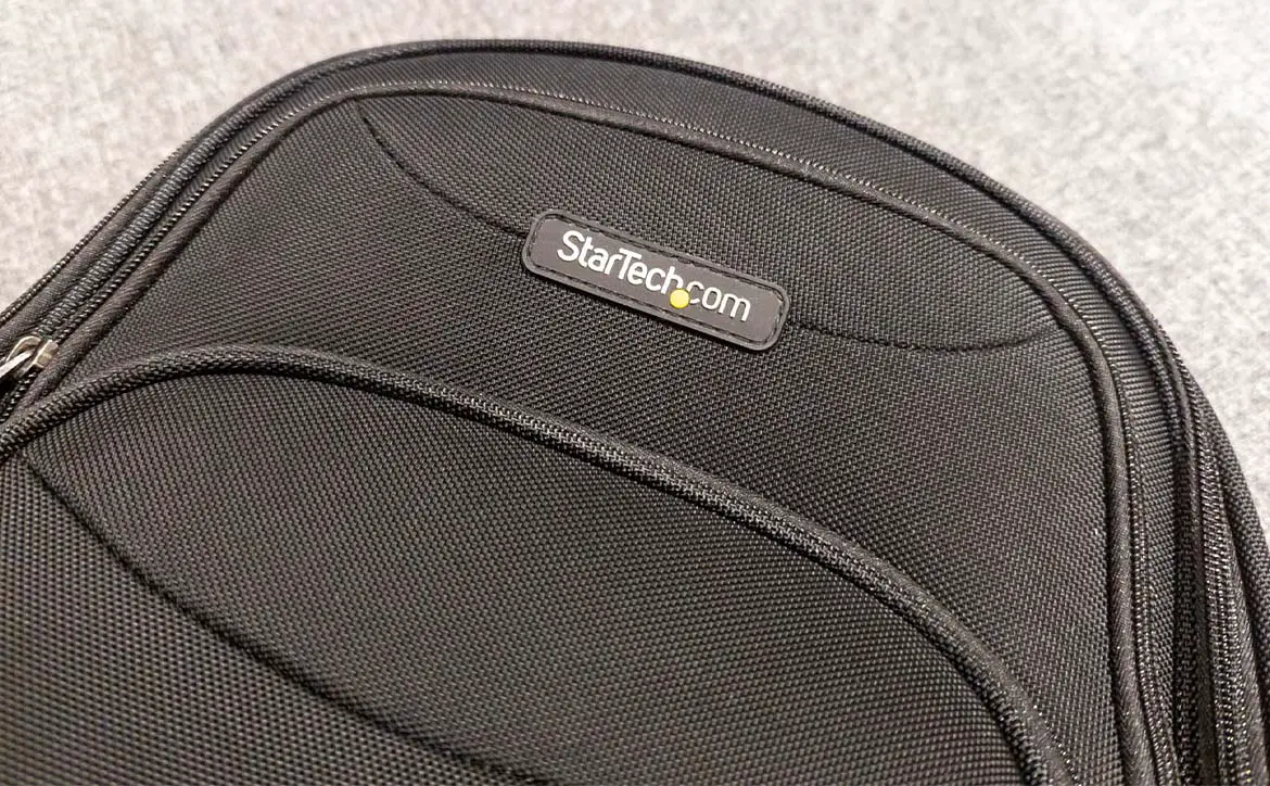 The StarTech branding on the StarTech 15.6" Laptop Backpack (NTBKBAG156)